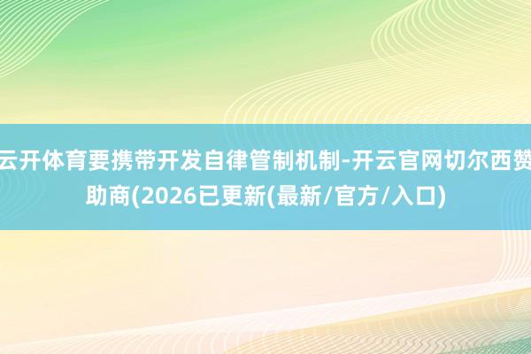 云开体育要携带开发自律管制机制-开云官网切尔西赞助商(2026已更新(最新/官方/入口)