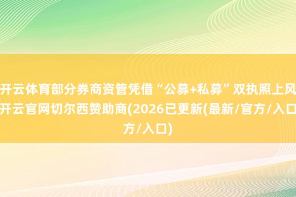 开云体育部分券商资管凭借“公募+私募”双执照上风-开云官网切尔西赞助商(2026已更新(最新/官方/入口)