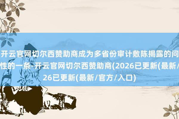 开云官网切尔西赞助商成为多省份审计敷陈揭露的问题中具有共性的一条-开云官网切尔西赞助商(2026已更新(最新/官方/入口)